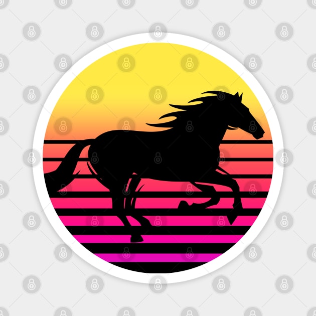 Retro 80's Horse Magnet by CreativeShirt